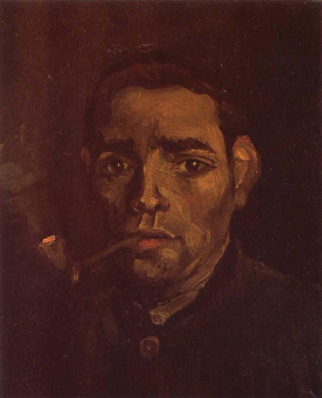 Vincent Van Gogh Head of a Young Peasant with Pipe (nn04) oil painting picture